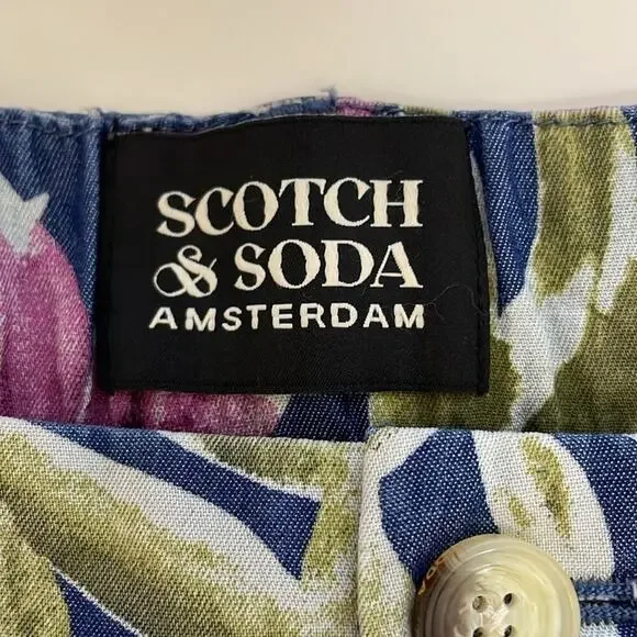 Scotch & Soda Men's Twilt‎ Tropical Print Loose Fit Shorts Sz 30 Blue Green New - Picture 11 of 14